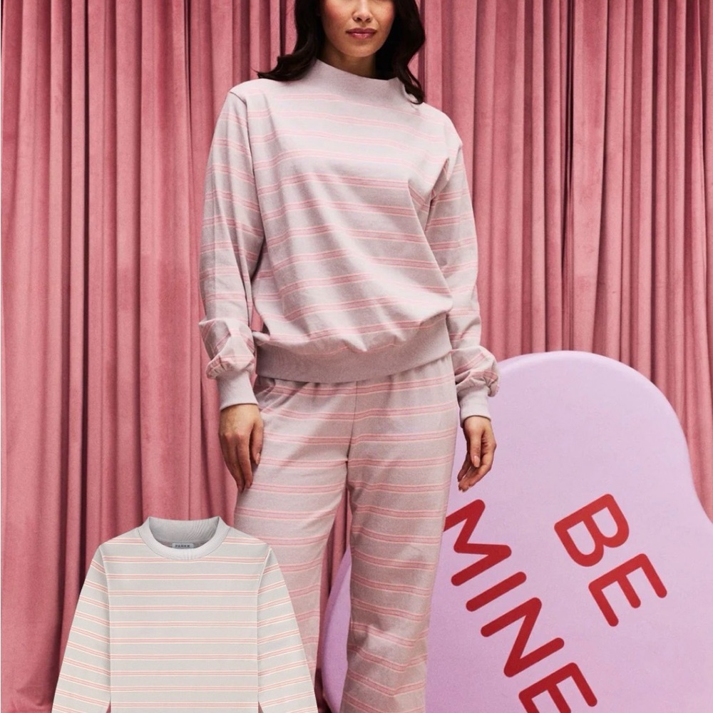 Parke Valentine’s Day collection Lavender stripped Set